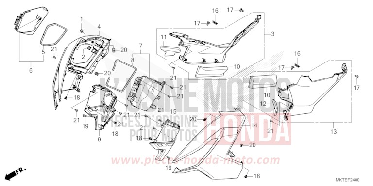 SIDE COWL for X-ADV 750 MAT DEEP MUD GRAY (NHD05) from 2025